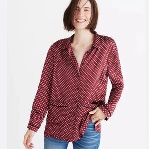 MADEWELL Silk Oversized Pajama Shirt